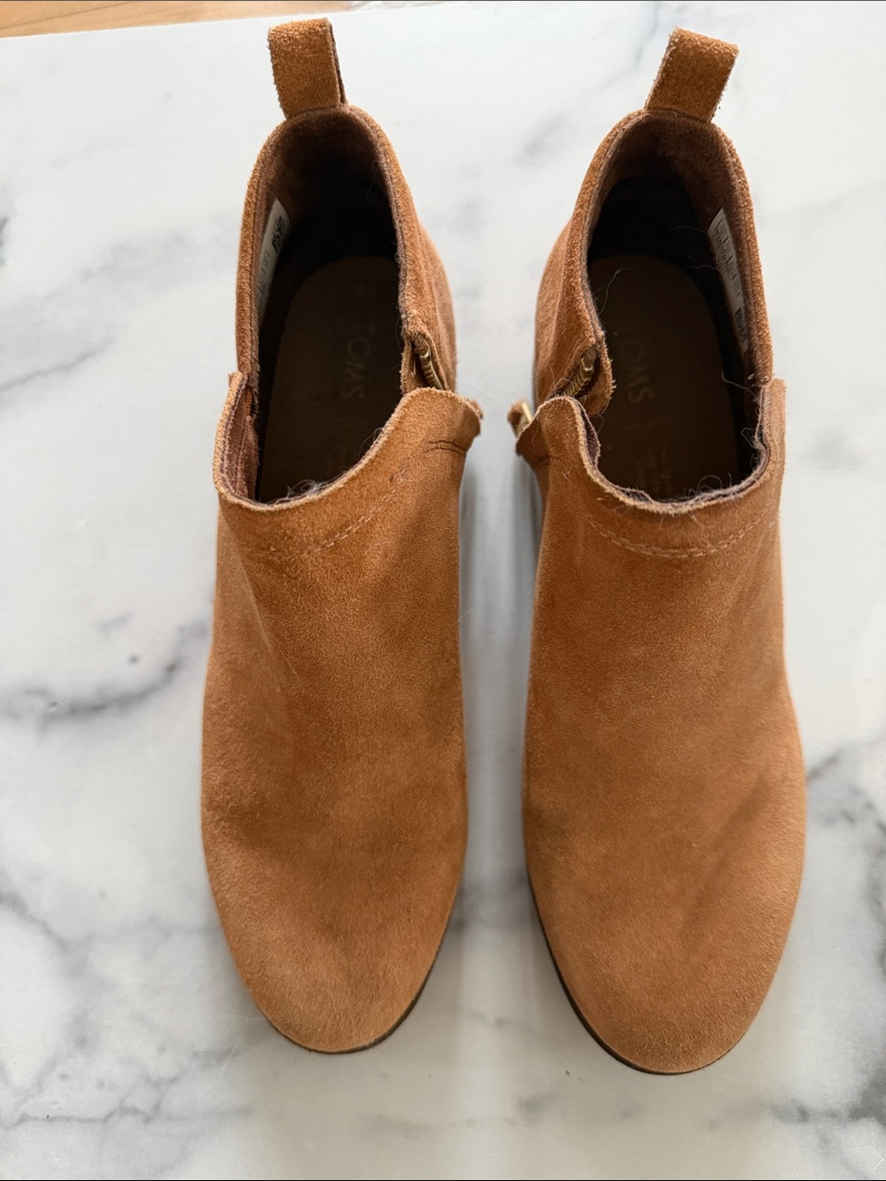TOMS Suede Ankle Booties in Brown